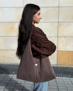 sztruksowa torebka hobo handmade