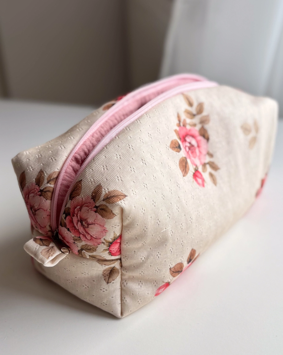 Limitowana Kosmetyczka Soft Flowers 2 duża kosmetyczka handmade
