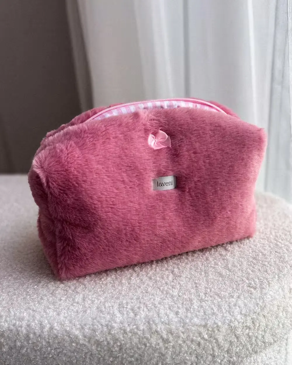 Kosmetyczka Fluffy Pink 1 różowa kosmetyczka handmade