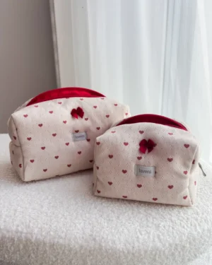 zestaw kosmetyczek handmade kosmetyczka serduszka