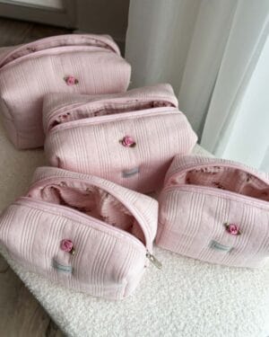 kosmetyczki pudorwy róz kosmetyczki handmade laveni