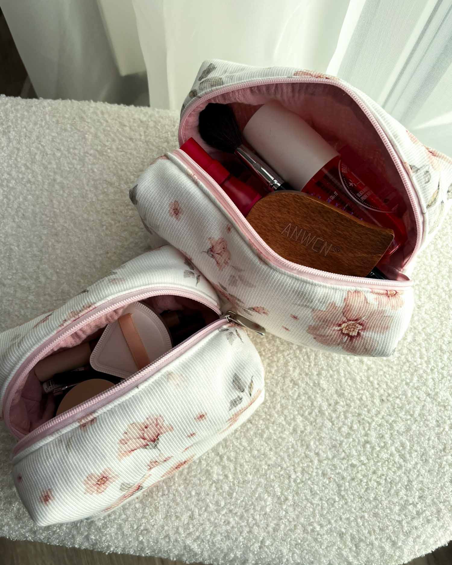 Limitowana Kosmetyczka Ribb Blush Peony 2 mała i duża kosmetyczka damska