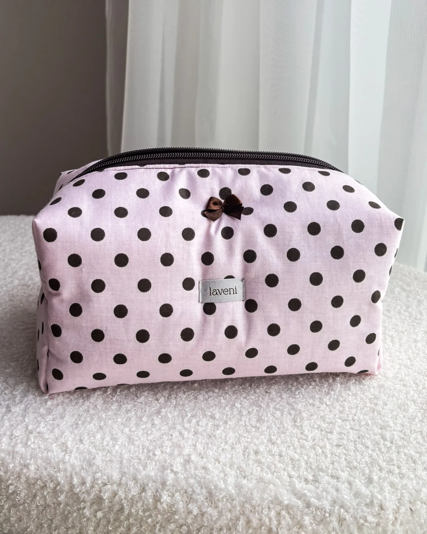 Zestaw Kosmetyczek Polka Dots Choco Pink 6 kosmetyczka w kropeczki